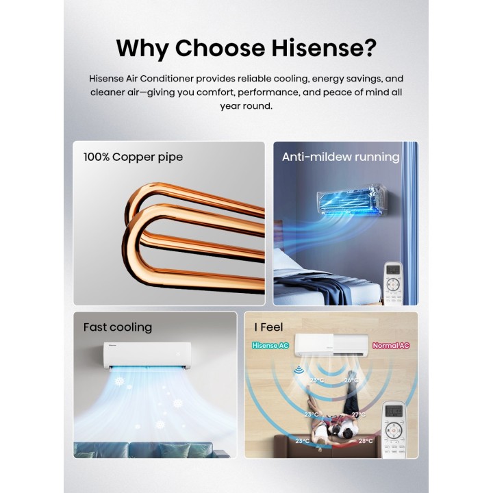 Hisense R32 Non-inverter AS19E2CLA 2HP Air Conditioner (CLA)