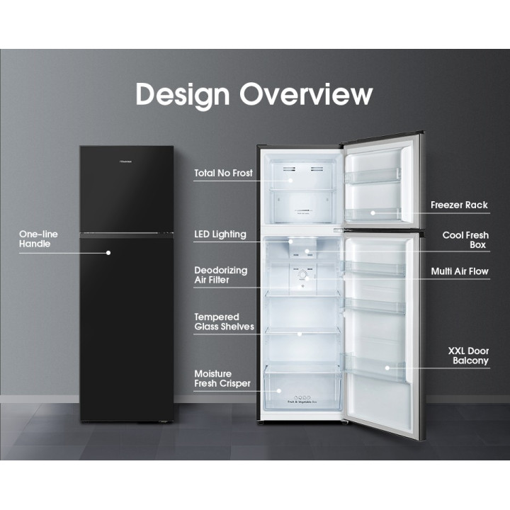 Hisense 320L INVERTER RT328N4ABN 2-Door Refrigerator