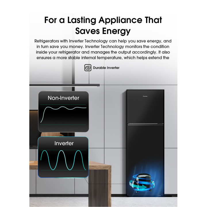 Hisense 320L INVERTER RT328N4ABN 2-Door Refrigerator