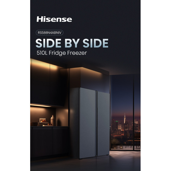 Hisense 510L INVERTER RS588N4ABNIV Side by Side Refrigerator