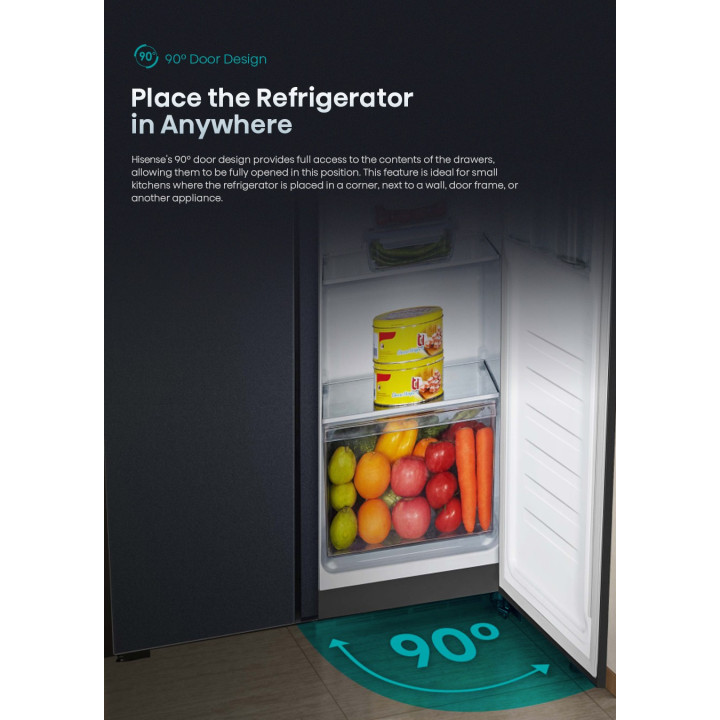 Hisense 510L INVERTER RS588N4ABNIV Side by Side Refrigerator