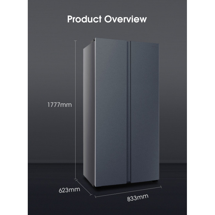 Hisense 510L INVERTER RS588N4ABNIV Side by Side Refrigerator