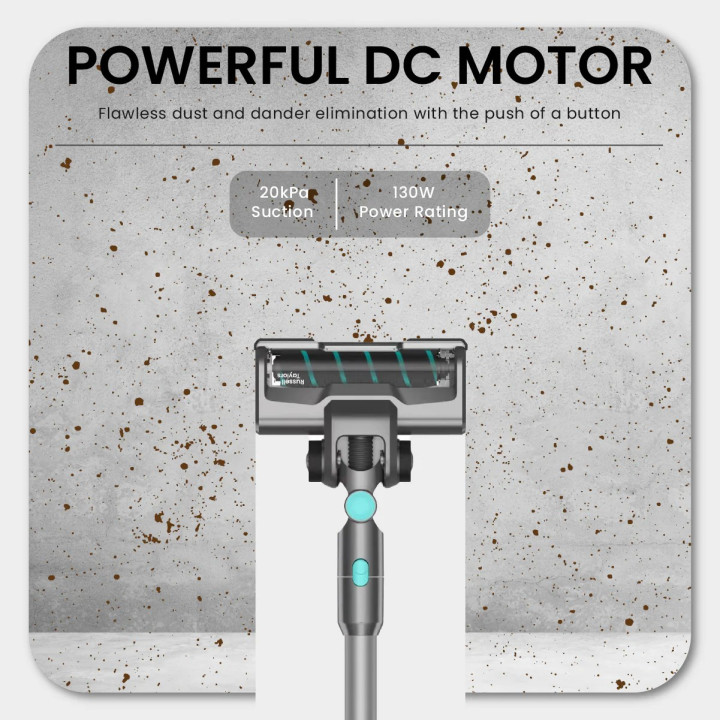 Russell Taylors Cyclone Cordless Vacuum Cleaner V7 (130W, 20kPa Suction, 2200mAh Battery)