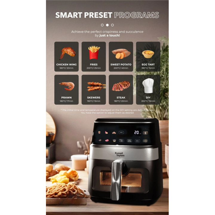 Russell Taylors Visible Window Digital Air Fryer (6.5L) Z7