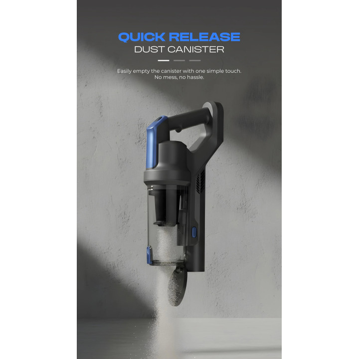 Russell Taylors Cyclone Cordless Vacuum Cleaner VC22 with 200W Motor and 23,000PA Suction