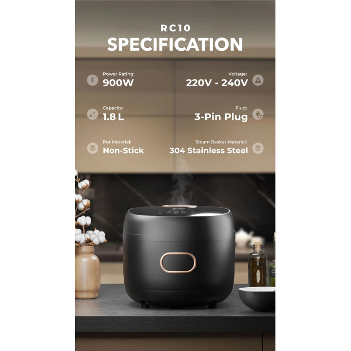 Russell Taylors 1.8L Digital Low Sugar Rice Cooker RC10