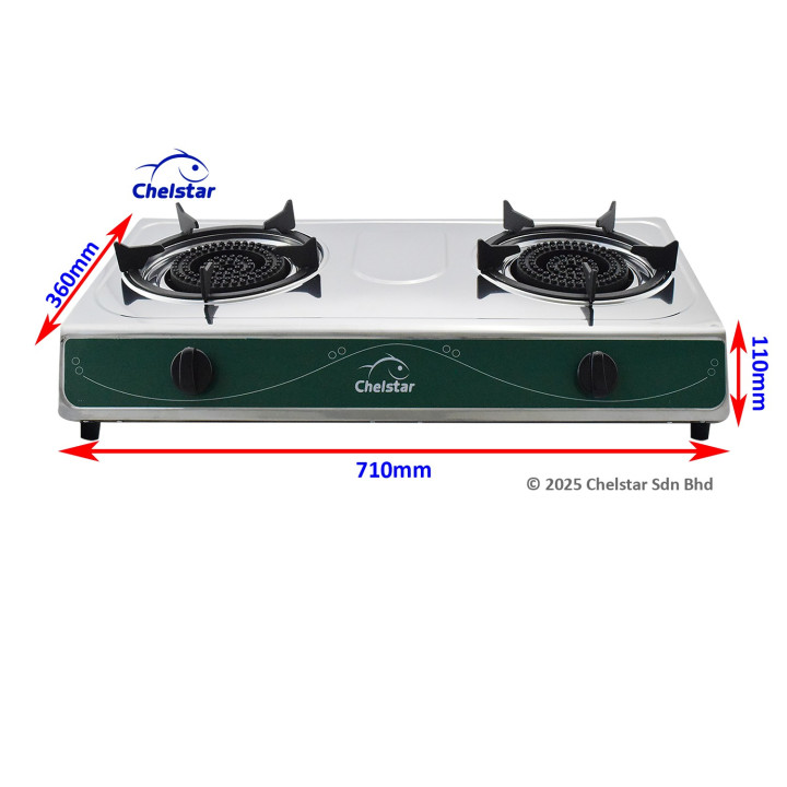 Chelstar J-5555K Double Burner Gas Stove