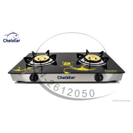 Chelstar CGT-328K Glass Table Top Double Burner Gas Stove
