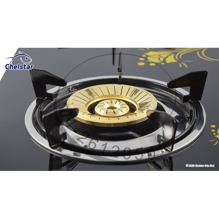Chelstar CGT-328K Glass Table Top Double Burner Gas Stove