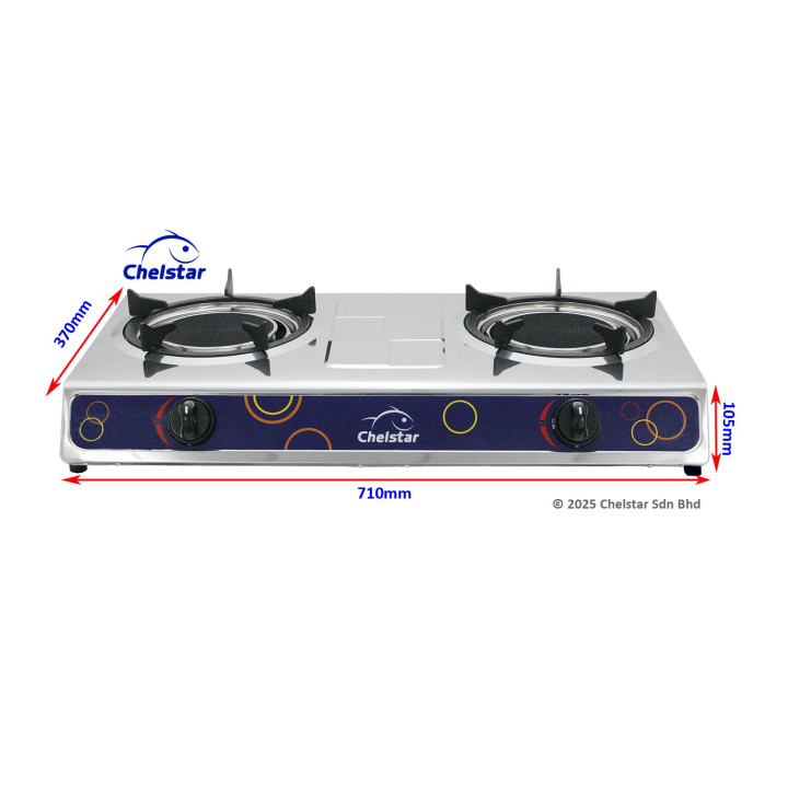 Chelstar Infrared Double Burner Gas Stove J-2222K