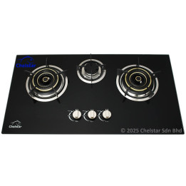 Chelstar 3-Burner Built-in Glass Hob CGH-3877C
