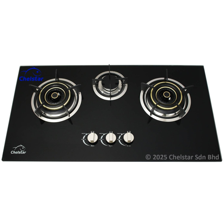 Chelstar 3-Burner Built-in Glass Hob CGH-3877C
