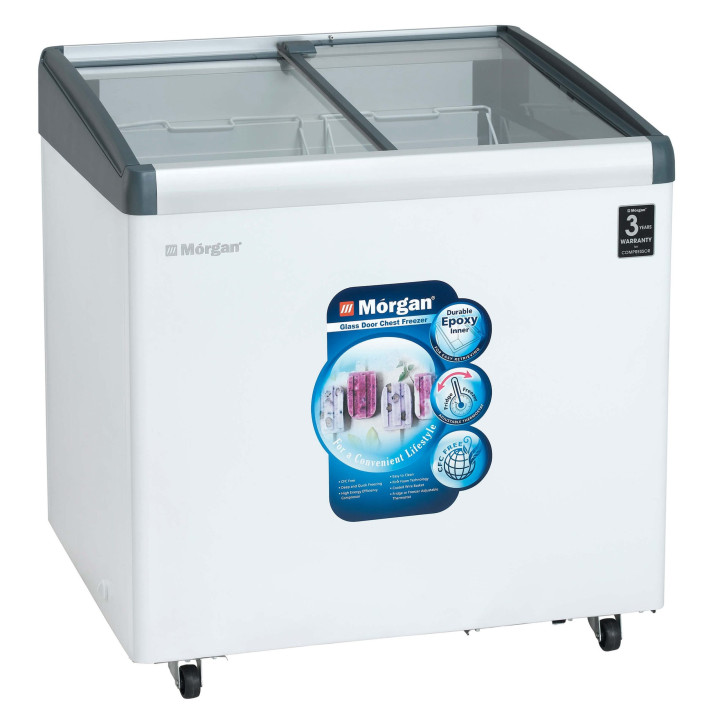 Morgan MCF-G256L Glass Door Chest Freezer 256L