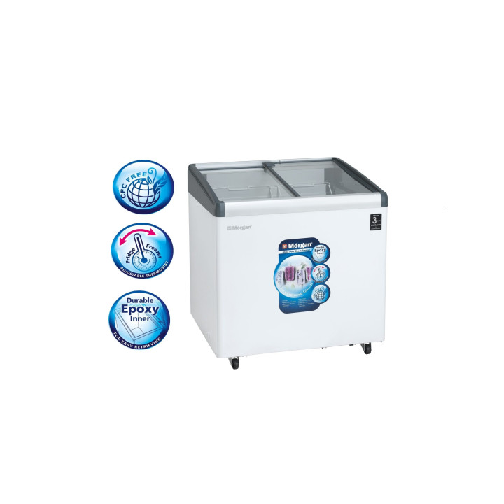 Morgan MCF-G256L Glass Door Chest Freezer 256L