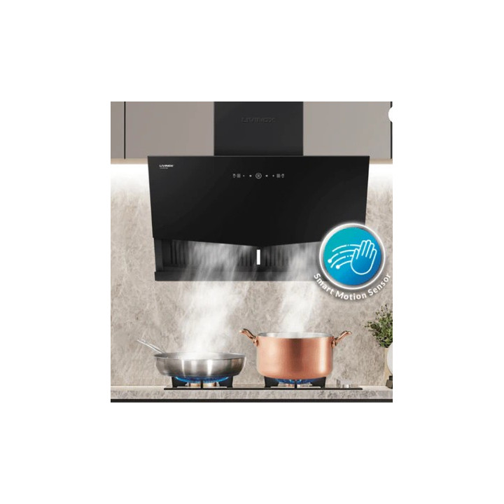 Livinox LCH-NITE-90BL 1400m³/h Suction Power Slanted Cooker Hood