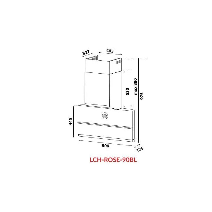 Livinox LCH-ROSE-90BL 1850m³/h Suction Power Self Cleaning Cooker Hood
