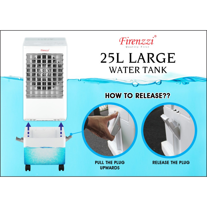 Firenzzi FAC-1250 25L 120W Portable 2-in-1 Air Cooler