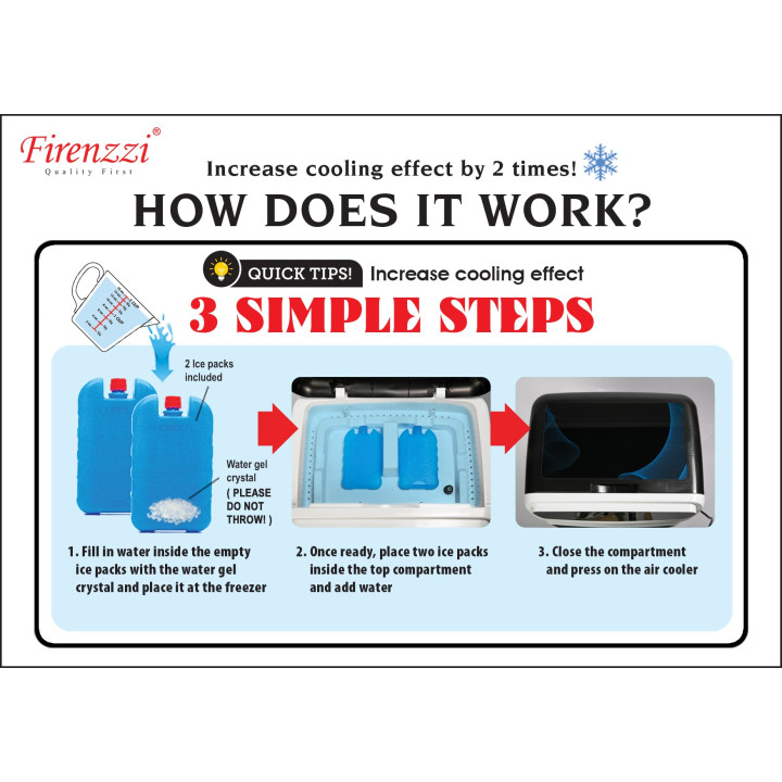 Firenzzi FAC-1620 42L Air Cooler with Remote Control and 3-Speed Setting