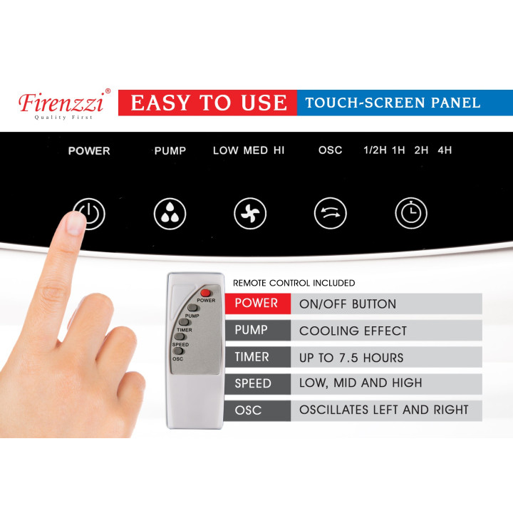 Firenzzi FAC-1620 42L Air Cooler with Remote Control and 3-Speed Setting