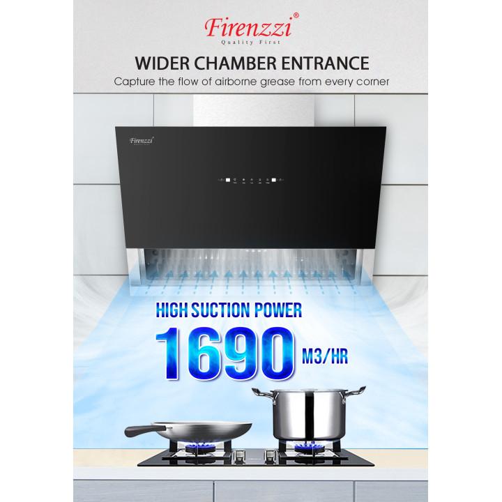 FIRENZZI FCH-9788 90CM 1690m³/hr Touch Control Intelligent Series Designer Hood
