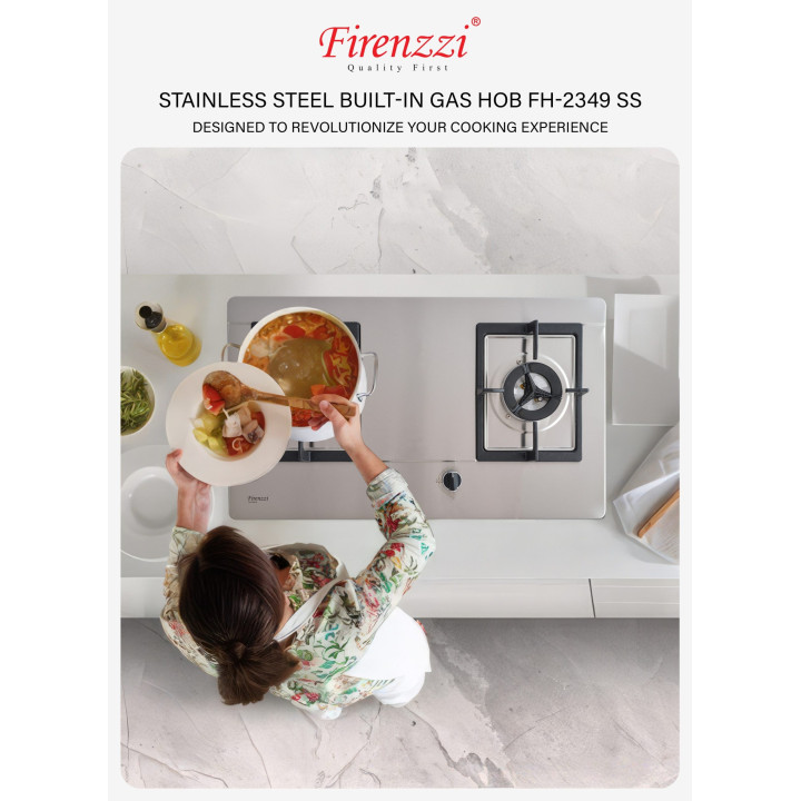 Firenzzi FH-2349 5.1kW Stainless Steel Gas Built-in Hob