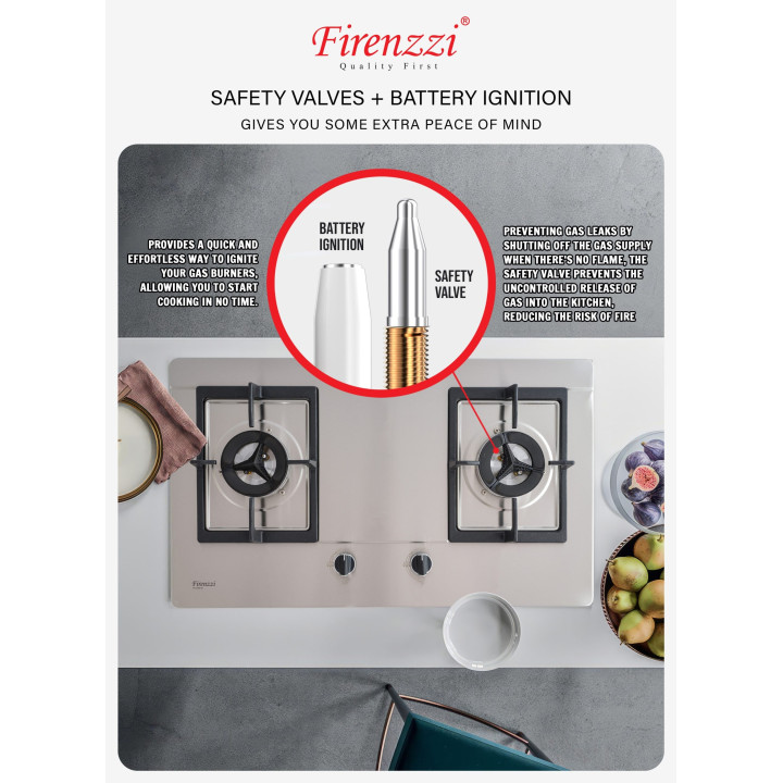 Firenzzi FH-2349 5.1kW Stainless Steel Gas Built-in Hob