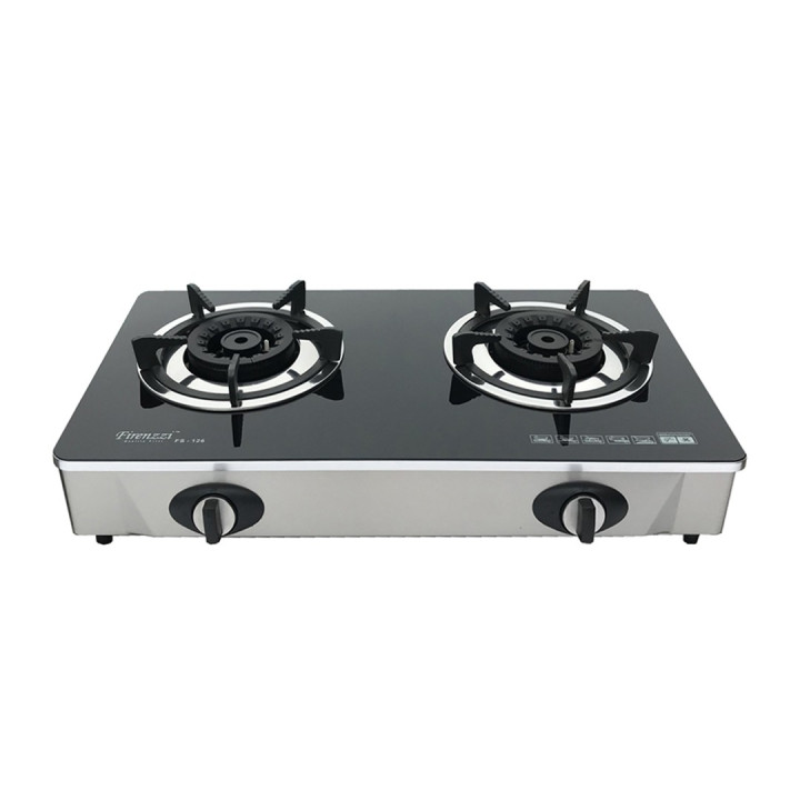 Firenzzi FS-126 2-Burner Tabletop Tempered Glass Gas Stove