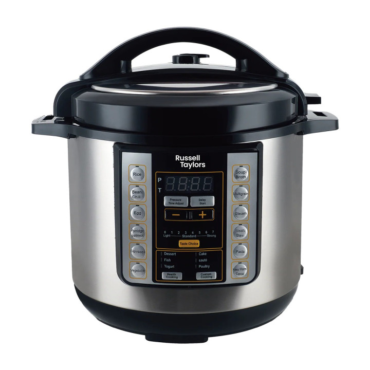Russell Taylors PC6 Electric Pressure Cooker 6L Stainless Steel Pot 17 Preset Programs