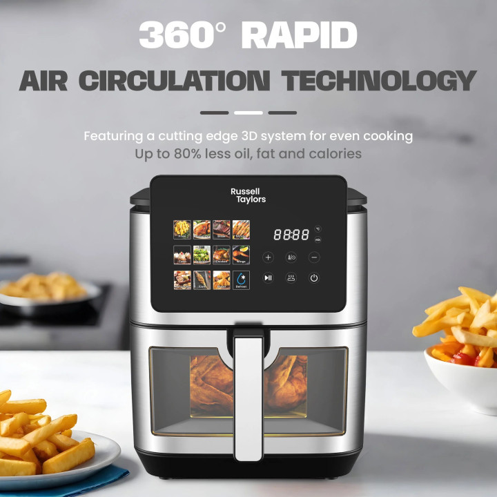 Russell Taylors 3D Visible Window Digital Air Fryer XXL (9L) Z9