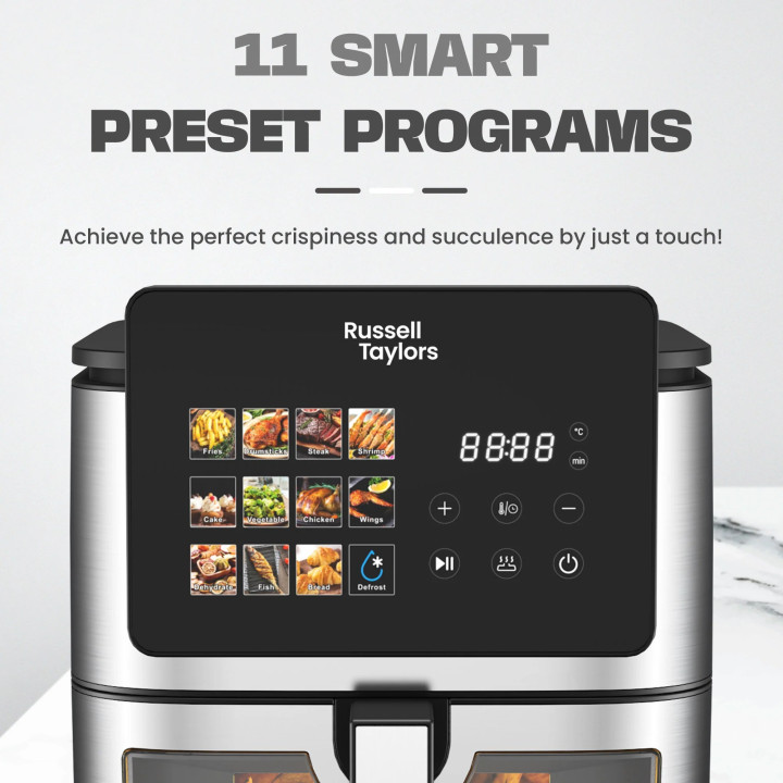 Russell Taylors 3D Visible Window Digital Air Fryer XXL (9L) Z9
