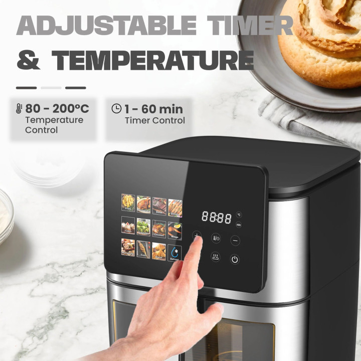 Russell Taylors 3D Visible Window Digital Air Fryer XXL (9L) Z9