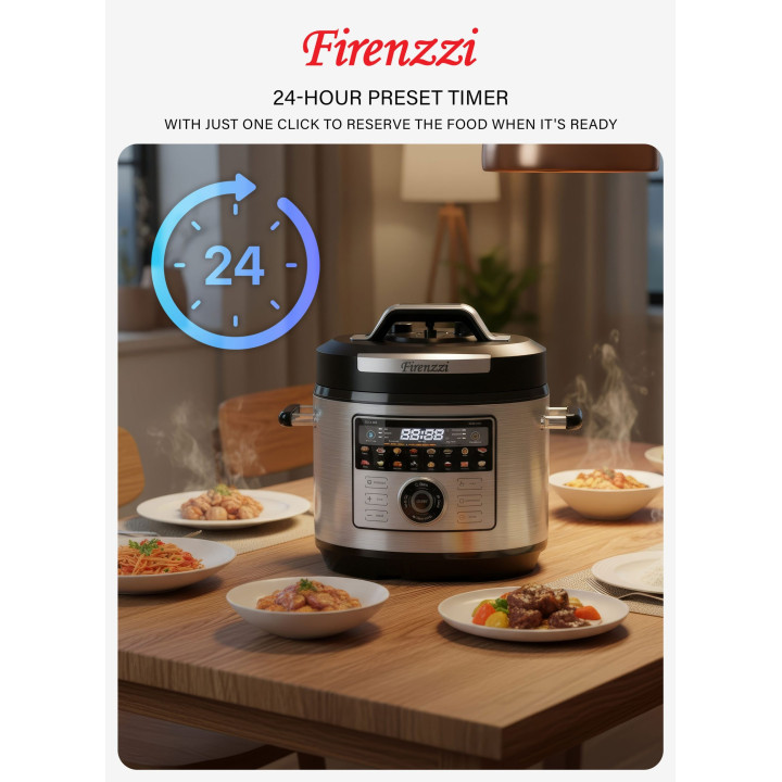 Firenzzi FPC-616 6L Pressure Cooker with Colour Touch Screen| Macro Store