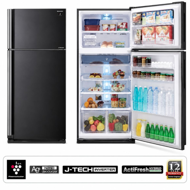Sharp SJP735MBK 700L i-Kagami 2-Door Refrigerator with J-Tech Inverter| Macro Store
