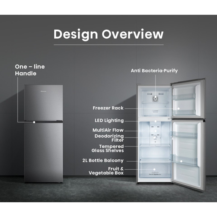 Hisense 240L Inverter RT306N4ABN1 Refrigerator| Macro Store
