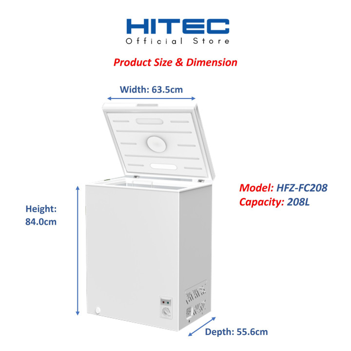 Hitec Chest Freezer HFZ-FC208 208L Dual Cooling| Macro Store