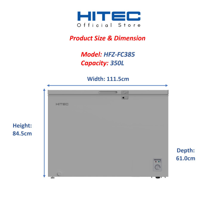Hitec HFZ-FC385 350L Dual Cooling Chest Freezer| Macro Store