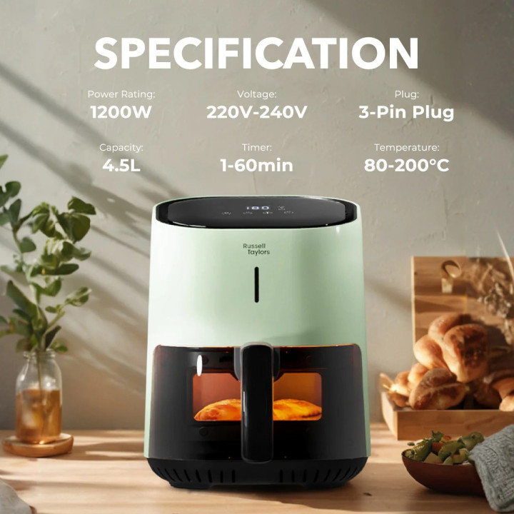 Russell Taylors 3D Visionary Digital Air Fryer (4.5L) Z4 Green