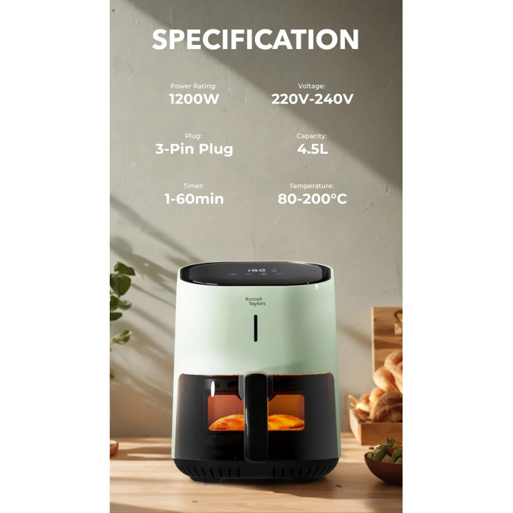 Russell Taylors 3D Visionary Digital Air Fryer (4.5L) Z4 Green