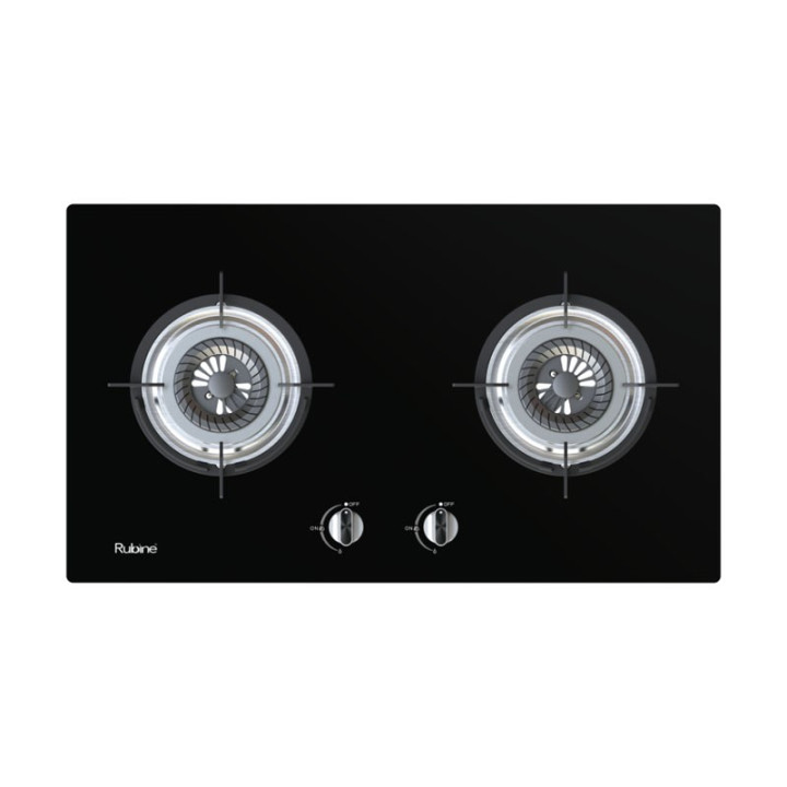 RUBINE RGH-CALDO2B-BL 5.2kW Vortex Tempered Glass Built-in Gas Hob