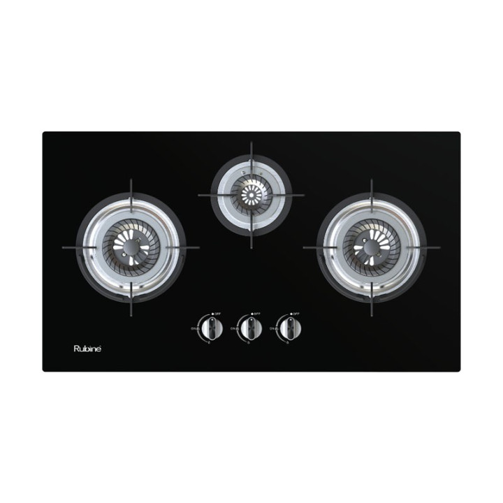 RUBINE RGH-CALDO3B-BL 5.2kW Vortex Flame Built-in Gas Hob